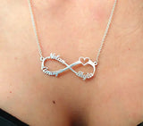 Personalized Love Jewelry Name Letter Quote Infinity Heart Necklaces For Women