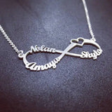 Personalized Love Jewelry Name Letter Quote Infinity Heart Necklaces For Women