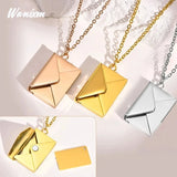 Love Letter Pendant Necklace Stainless Steel Engrave Name Couple Necklace