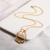 Personalized Love Mom Pendant Necklaces Name Beaded Stainless Steel Necklace