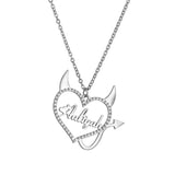 Personalized Love Nameplate Necklace with Devil Tail, Prom Party Jewelry
