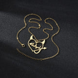 Personalized Love Nameplate Necklace with Devil Tail, Prom Party Jewelry