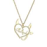Personalized Love Nameplate Necklace with Devil Tail, Prom Party Jewelry