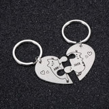 Custom Heart Keychain Set with Couples Names