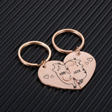 Custom Heart Keychain Set with Couples Names