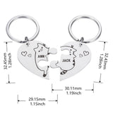 Custom Heart Keychain Set with Couples Names