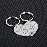 Custom Heart Keychain Set with Couples Names