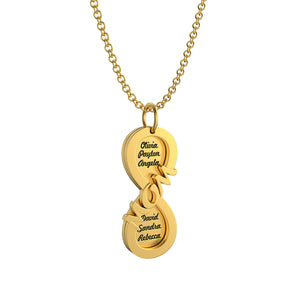 Personalized MOM Name Necklace Double Layer Pendant