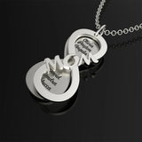 Personalized MOM Name Necklace Double Layer Pendant
