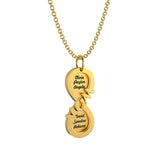 Personalized MOM Name Necklace Double Layer Pendant