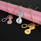 Personalized MOM Name Necklace Double Layer Pendant