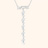 Personalized Family Name Foot Charms Necklace with CZ Stone