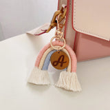Personalized Macrame Hobo Rainbow Keychain for Car Keys Bag Pendant