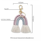 Personalized Macrame Hobo Rainbow Keychain for Car Keys Bag Pendant
