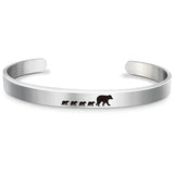 Mama Bear Bangle Bracelet | Engraved Kids Names | Stainless Steel