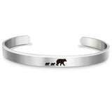 Mama Bear Bangle Bracelet | Engraved Kids Names | Stainless Steel