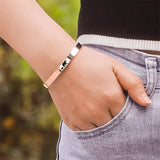 Mama Bear Bangle Bracelet | Engraved Kids Names | Stainless Steel