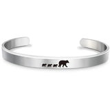 Mama Bear Bangle Bracelet | Engraved Kids Names | Stainless Steel