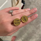 Personalized Man Cufflinks Stainless Steel Shirt Cuff Button Wedding
