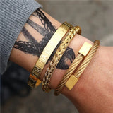 Personalized Roman Alphabet Bracelet Set Men's Classic With Box