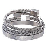 Personalized Roman Alphabet Bracelet Set Men's Classic With Box