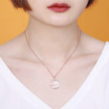 Map Engraving Pendant Necklace Circle Jewelry Stone Anniversary Gift