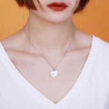 Personalized Map Engraved Heart Necklace Pendant Gift