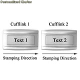 Engraved Stainless Steel Tuxedo Cufflinks for Men