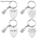 Anniversary Date Guitar Pick Keychain