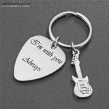 Anniversary Date Guitar Pick Keychain