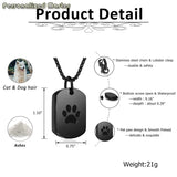 Pet Memorial Paw Print Urn Necklace Cremation Jewelry Keepsake Pendant