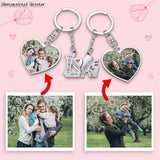 Colorful Photo Keychain His and Hers Engraving Double Side Couple Keychains
