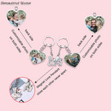 Colorful Photo Keychain His and Hers Engraving Double Side Couple Keychains