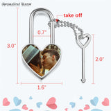 Engraved Picture Text Love Padlock W/ Key for Lover Birthday Gift