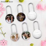 Engraved Picture Text Love Padlock W/ Key for Lover Birthday Gift