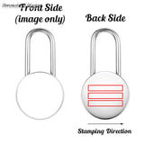 Engraved Picture Text Love Padlock W/ Key for Lover Birthday Gift
