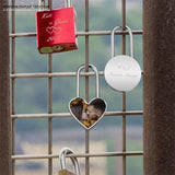 Engraved Picture Text Love Padlock W/ Key for Lover Birthday Gift