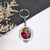 Custom Oval Keychain with Engraved Picture - Gift for Parents