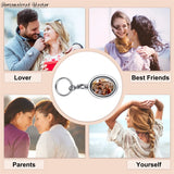 Custom Oval Keychain with Engraved Picture - Gift for Parents