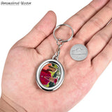 Custom Oval Keychain with Engraved Picture - Gift for Parents