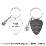 Custom Guitar Pick Pendant Necklace Keychain