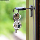 Custom Engraved Round Keychain with Date Name Gift