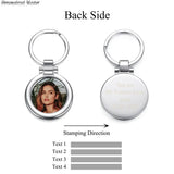 Custom Engraved Round Keychain with Date Name Gift