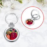 Custom Engraved Round Keychain with Date Name Gift