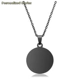 Round Pendant Necklace with Personalized Photo Engraving