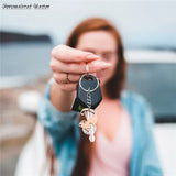 Personalized Cat's Yin Yang Keychains with Engraved Names