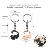 Personalized Cat's Yin Yang Keychains with Engraved Names
