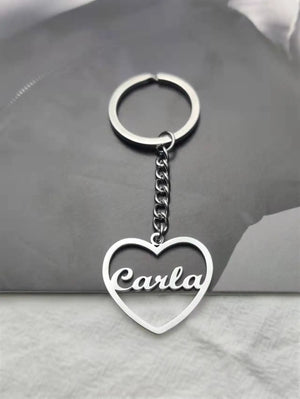 Personalized Heart Name BFF Keychain Friendship Keyring