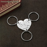 Heart Puzzle Engraved Name BFF Keyrings Friendship DIY Keychains