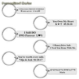 Rectangle Engraved Key Rings for Family Key Chain